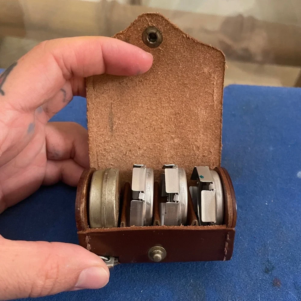 Polaroid Close-Up Lens Set #1 #2 #3 with Vintage Brown Leather Case